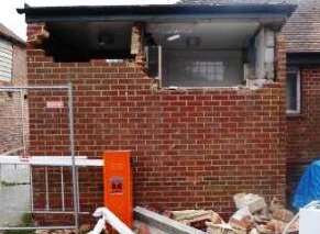 The back wall and window was partly destroyed. Picture: Shepway District Council