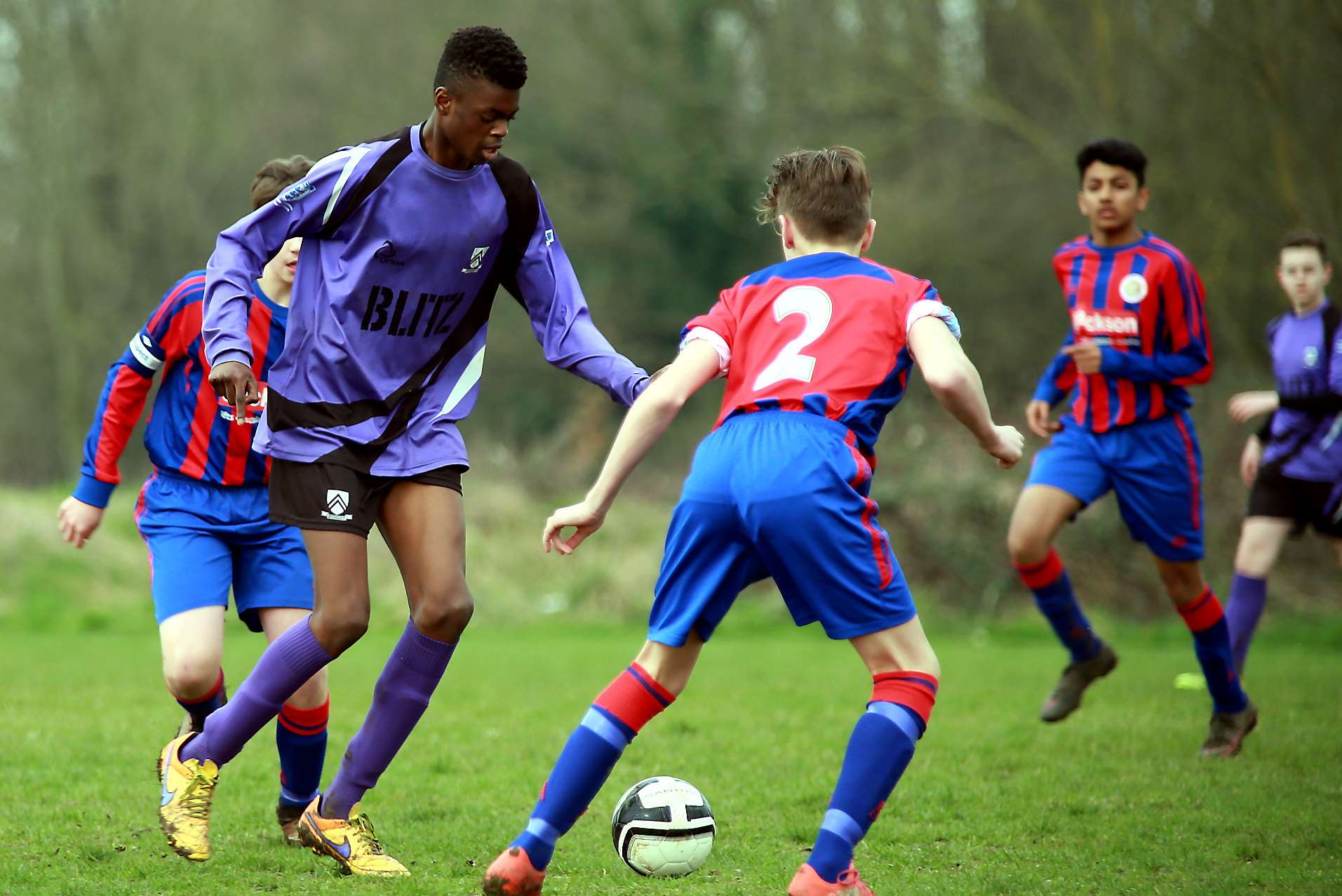 Anchorians under-14s look to find a way past Woodpecker Hi Rovers Picture: Phil Lee