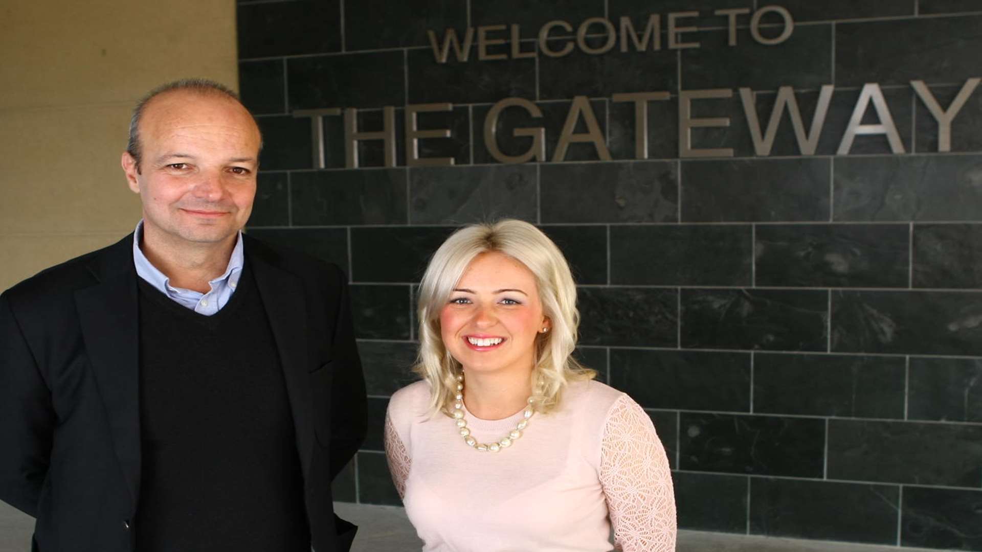 Hornby group finance director Nick Stone at Discovery Park with the business park's leasing manager Anna Stone