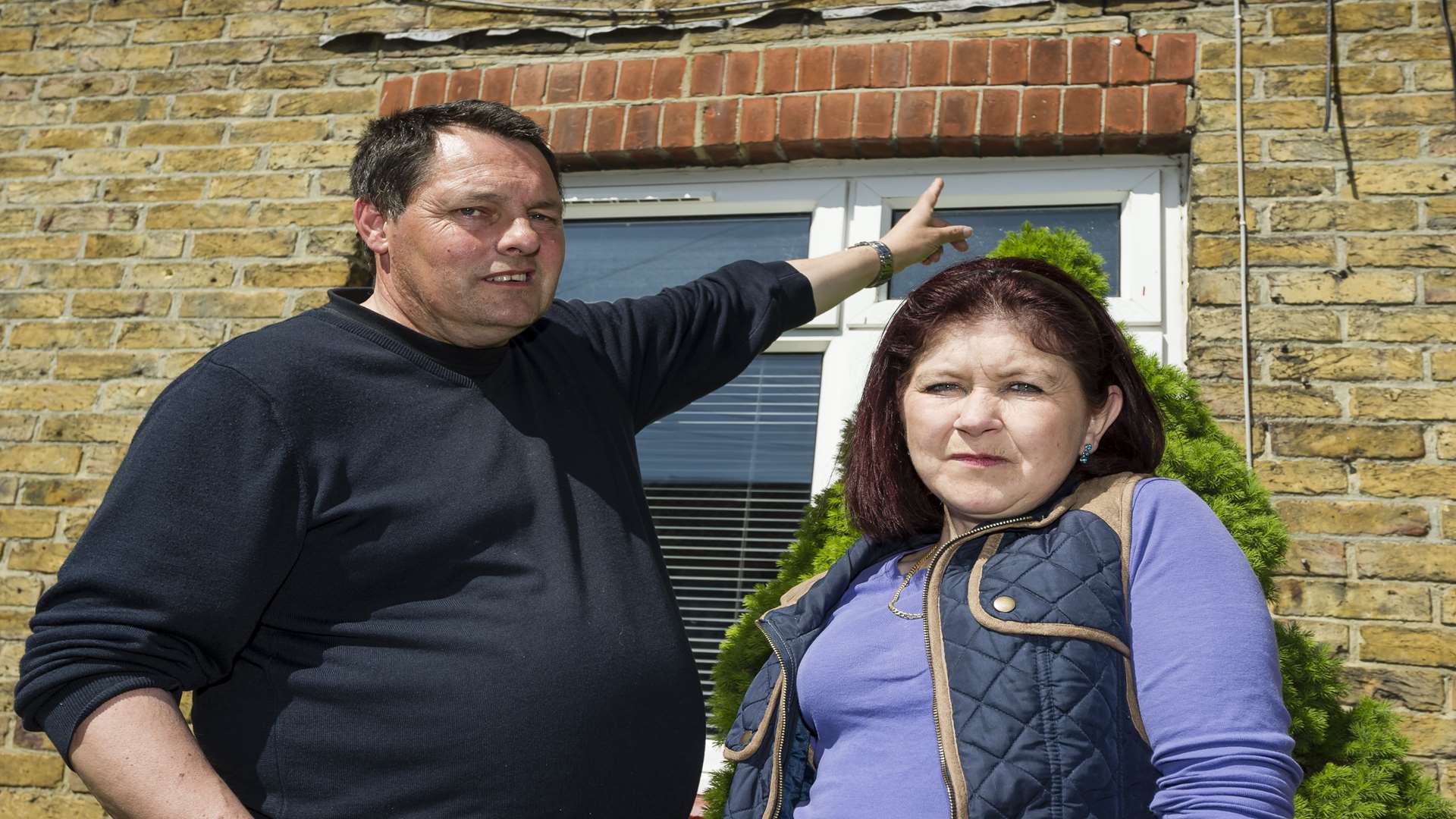 Adrian and Sharon who say their house is falling down.