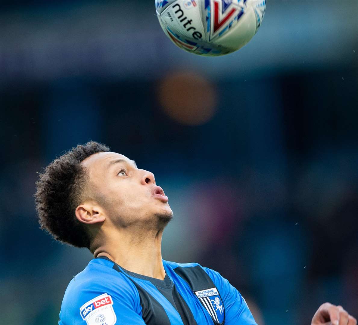 Gillingham forward Elliott List with his eyes on the ball Picture: Ady Kerry