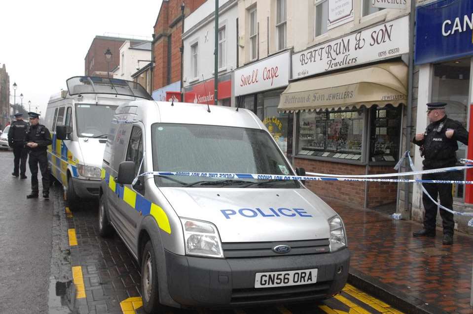 Police cordon off Battrum & Son in Sittingbourne after a raid