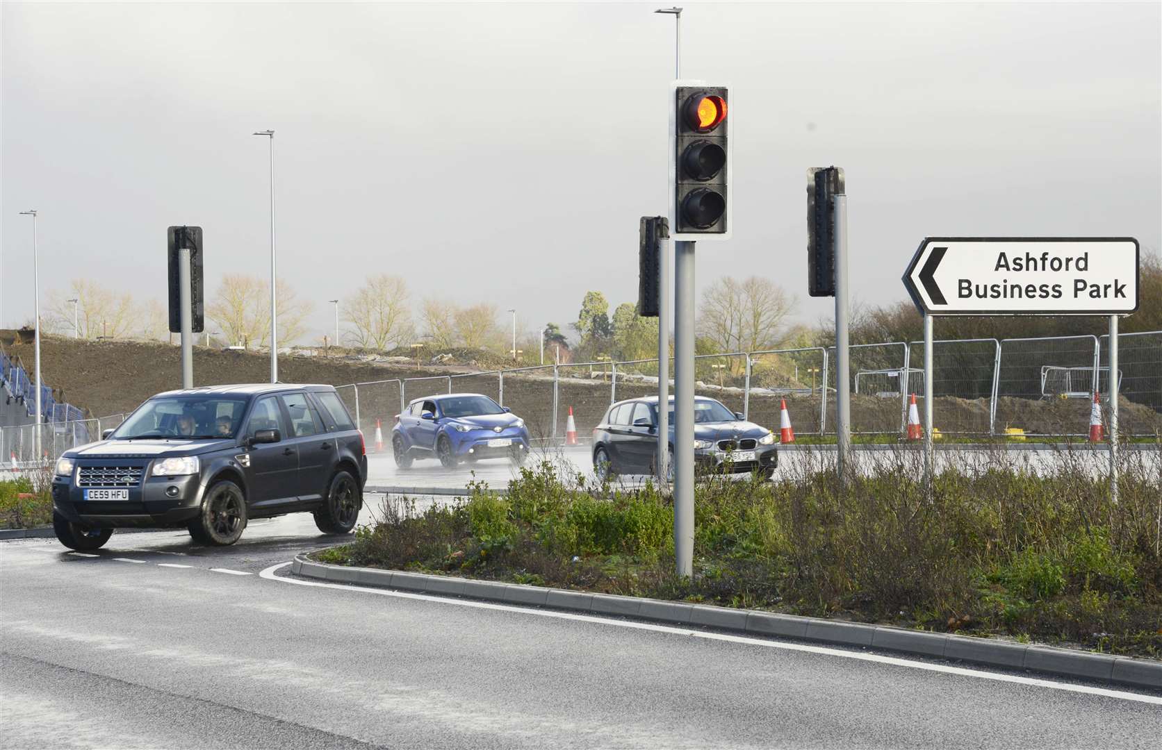 Lights were installed at the Barrey Road Ashford Retail Park junction last year. Picture: Paul Amos