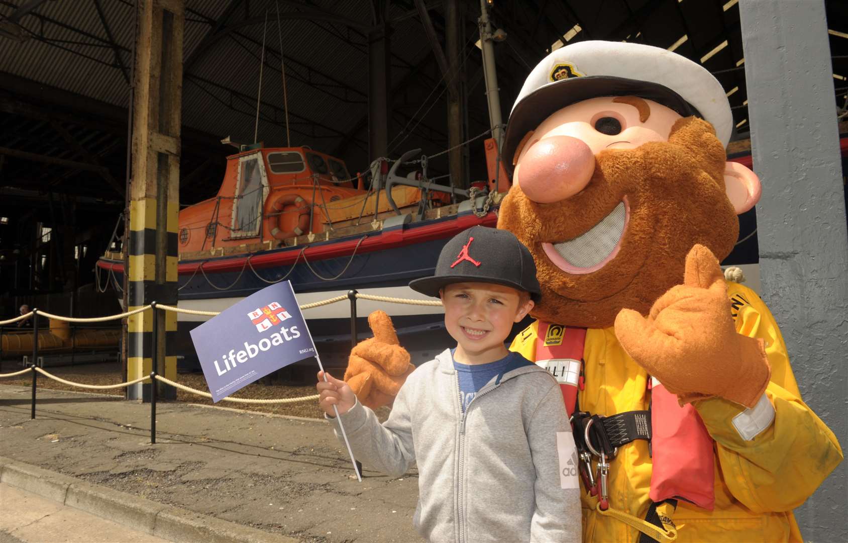 Carter with Stormy Sam at the dockyard last year Picture: Steve Crispe