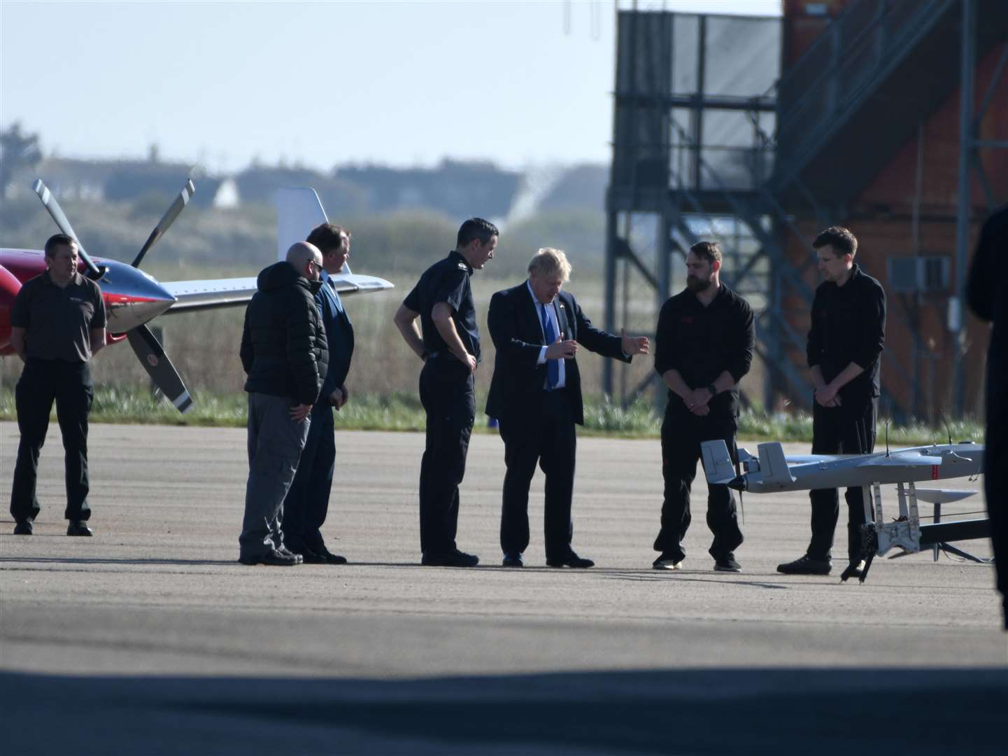 Prime Minister Boris Johnson at Lydd airport. Picture: Barry Goodwin