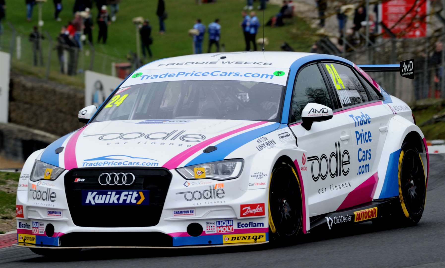 Jake Hill behind the wheel of his Audi during testing Picture: Simon Hildrew