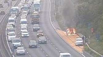 Car fire on M25 near Sevenoaks (12460223)