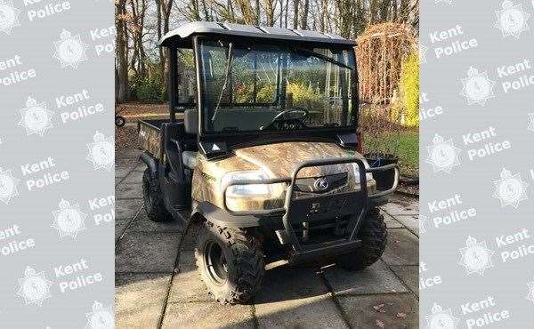 The off-road vehicle, a Kubota RTV 900 painted in a camouflage detail, was stolen from Bromley Green Road in Ashford. Picture: Kent Police