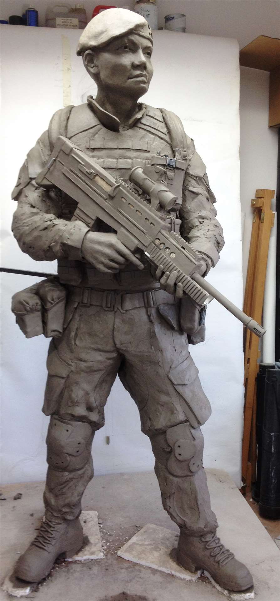 The new Gurkha statue, as worked on the the studio.