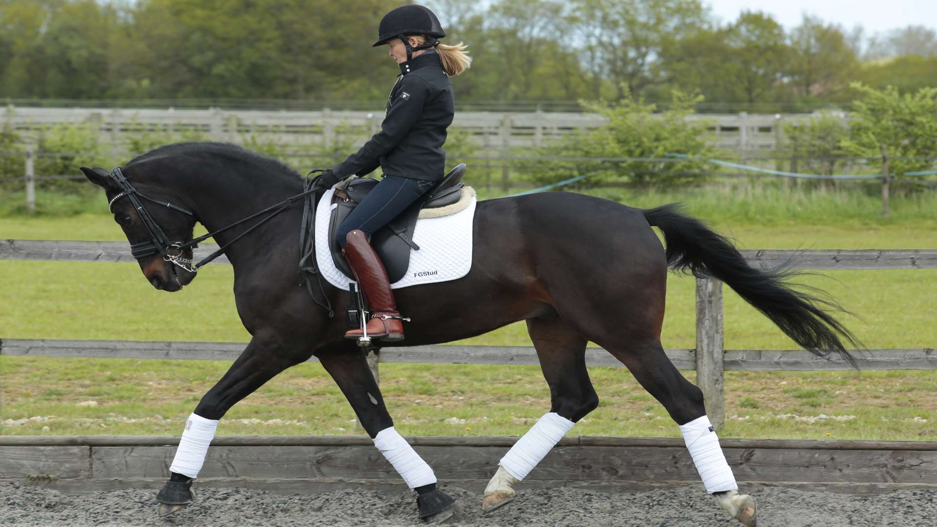 Nicola Naylor riding Amadeus at Fiddlers Green Stud Picture: Martin Apps