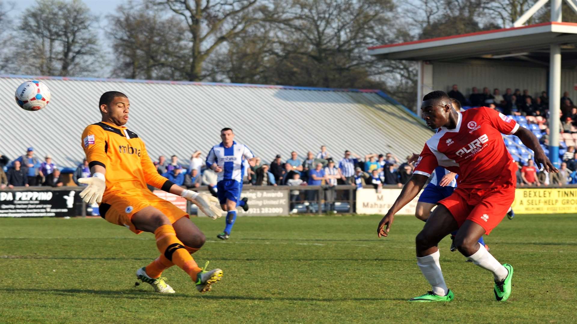Tobi Sho-Silva has a shot at goal during his Welling days Picture: David Brown