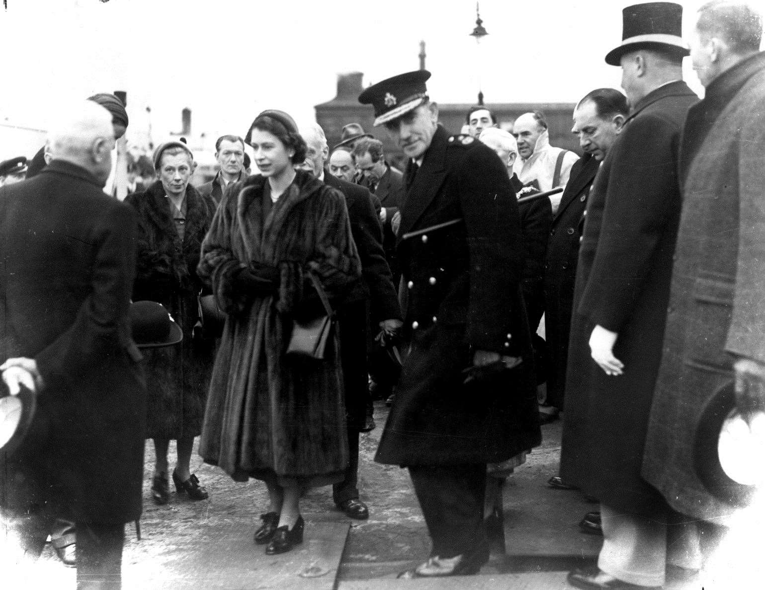 Queen Elizabeth visited Gravesend a week after the flood to see the damage for herself