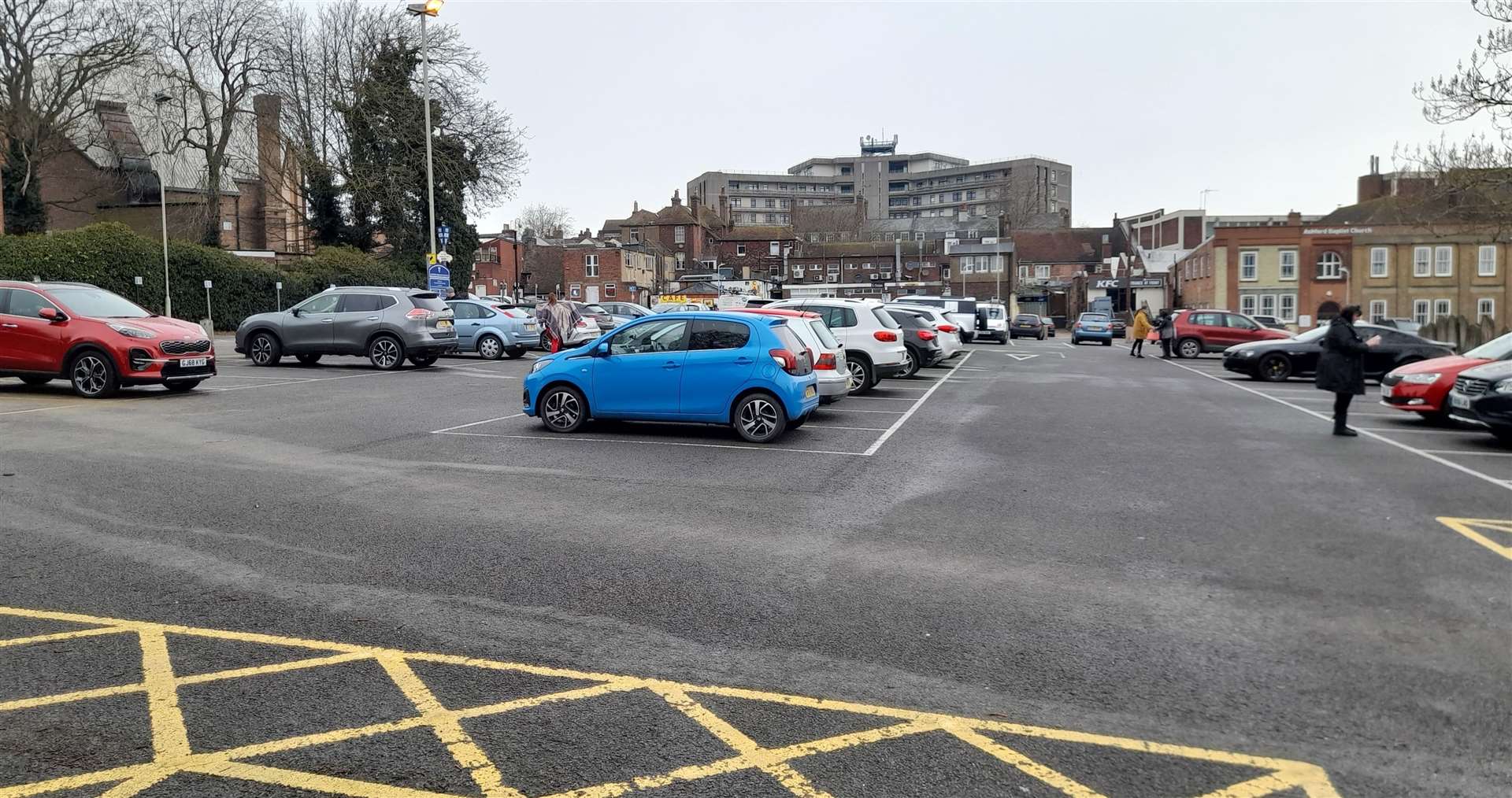 The Vicarage Lane car park in Ashford town centre was filling up at 9am