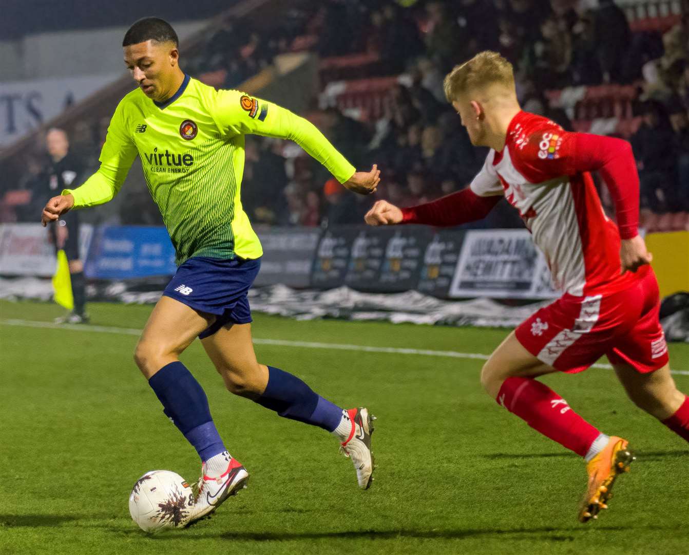 Boss Danny Searle says new father Myles Kenlock was at the forefront of Ebbsfleet’s team talk last week. Picture: Ed Miller/EUFC