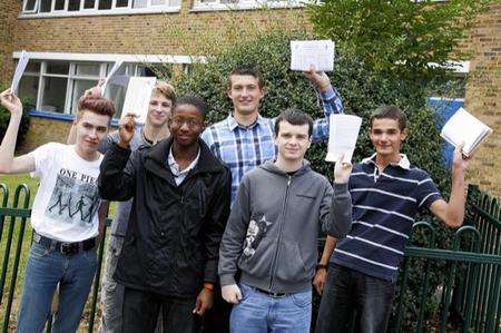 Pupils from Howard School, Derwent Way, Rainham with their 2011 GCSE results.