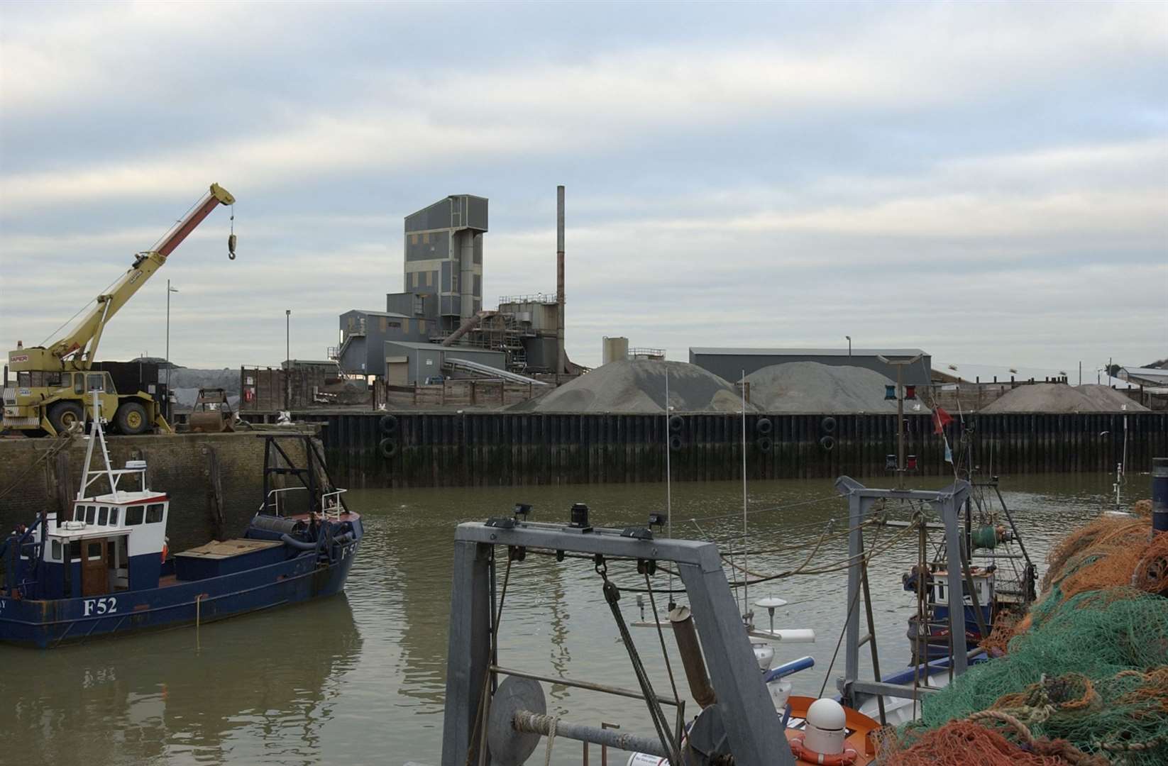 Emergency services were called to Brett Aggregates at Whitstable Harbour