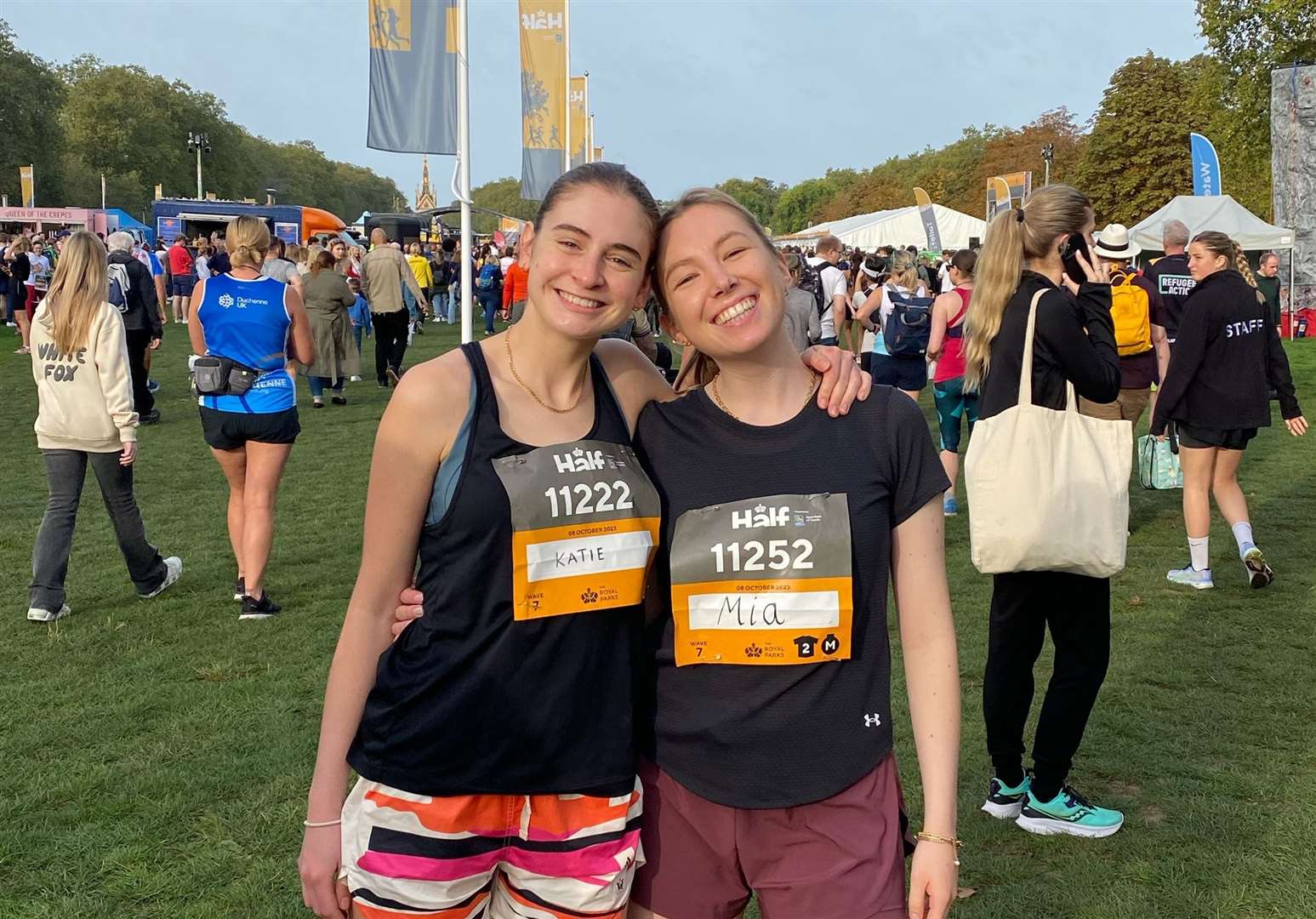 Katie (left) Mia (right) at the Royal Parks half marathon