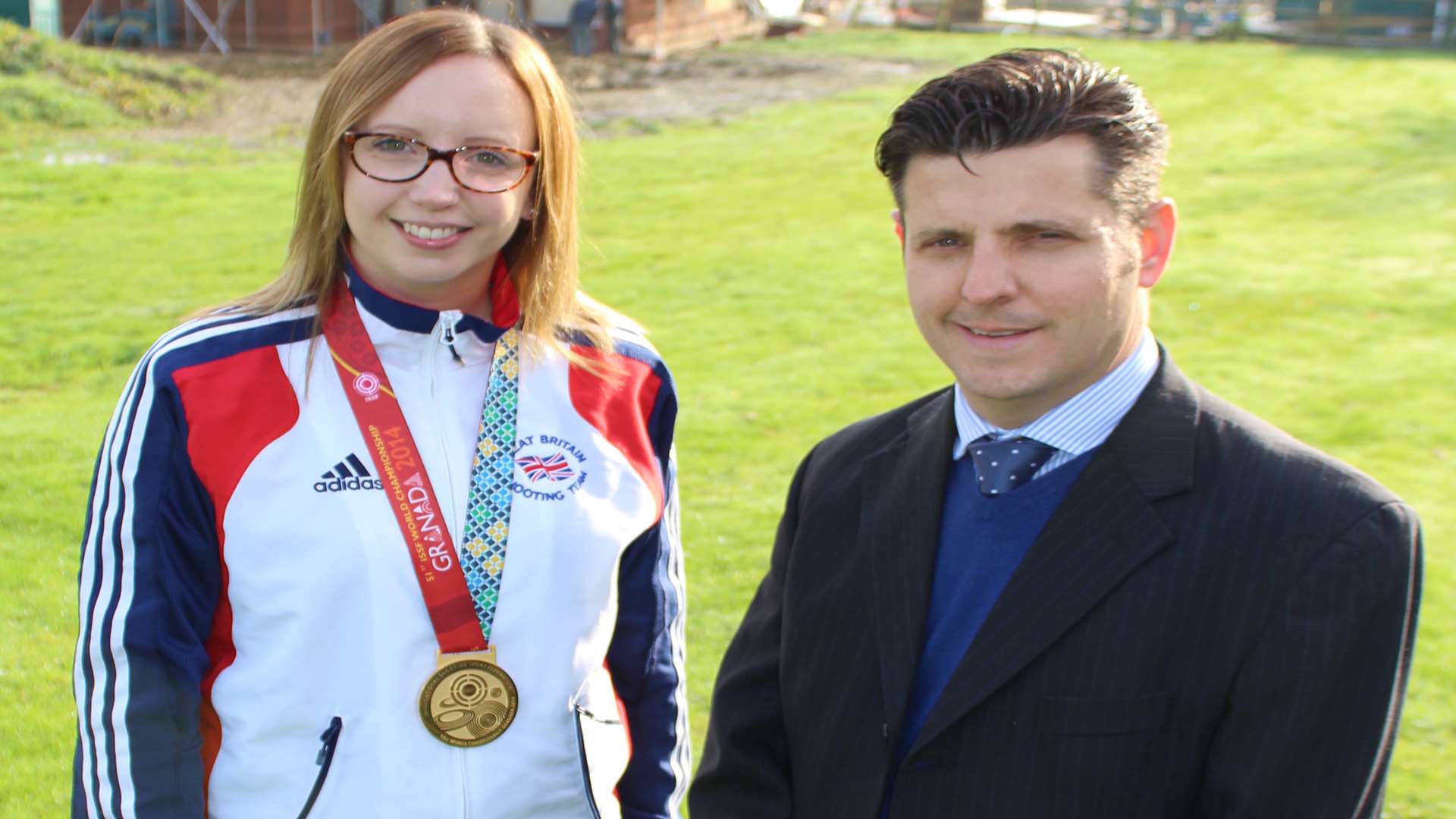 Gold medalist Sarah Gray with Ainsworth Civils and Engineering managing director Julius Ainsworth