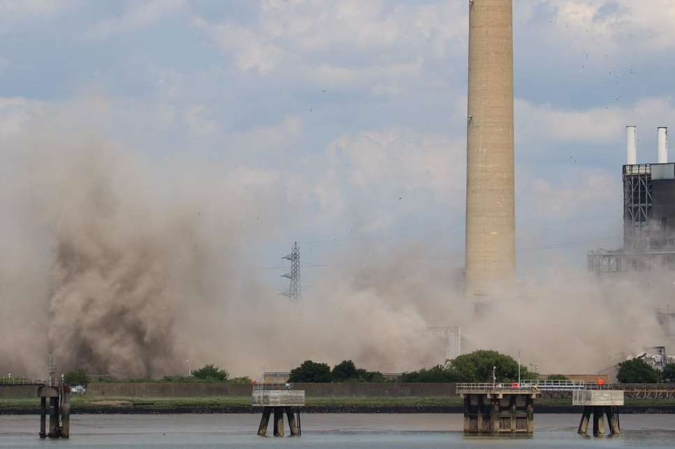 Part of the power station was brought down in June. Picture: @pastthepier2016