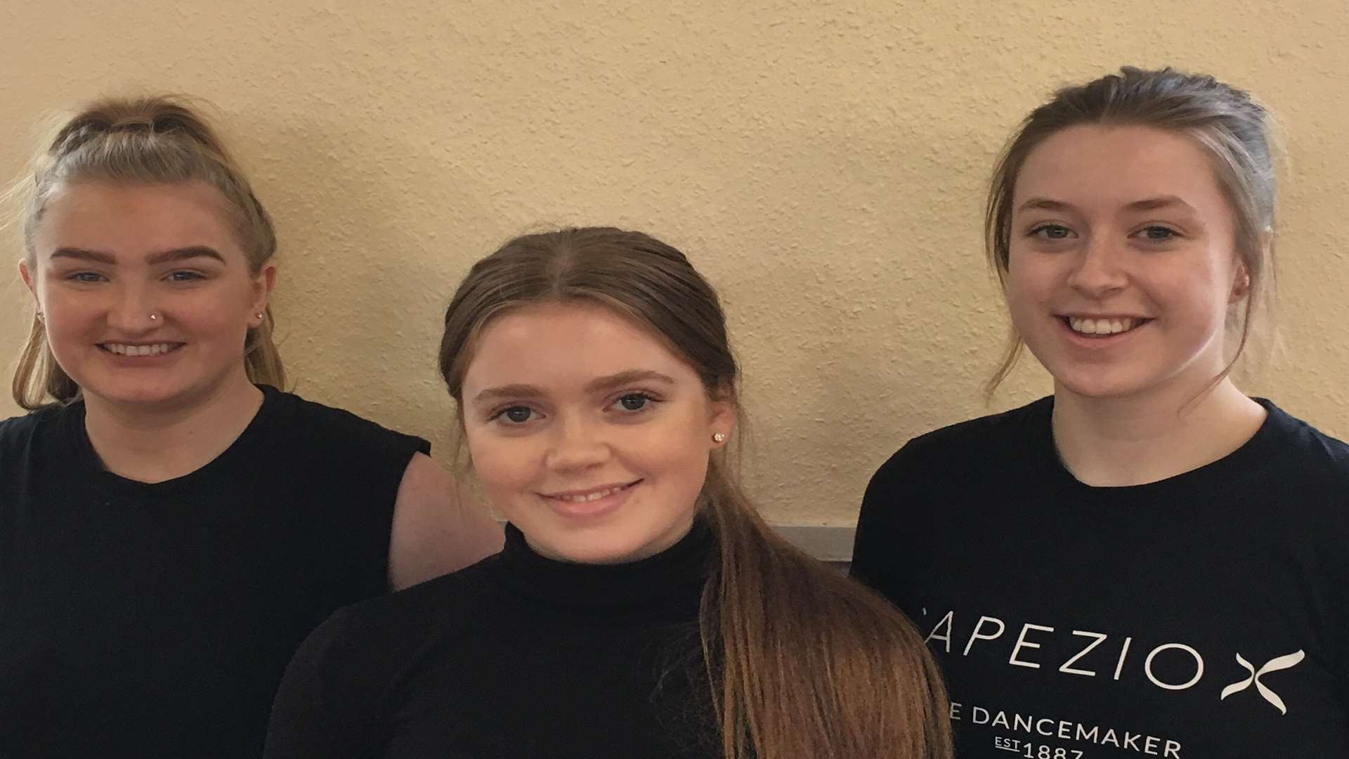 Dance students advancing their careers. From left Cherish Jones, Emily Bainbridge and Emma Bowman