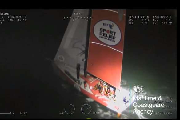 The Sport Relief yacht. Picture from Maritime and Coastguard Agency