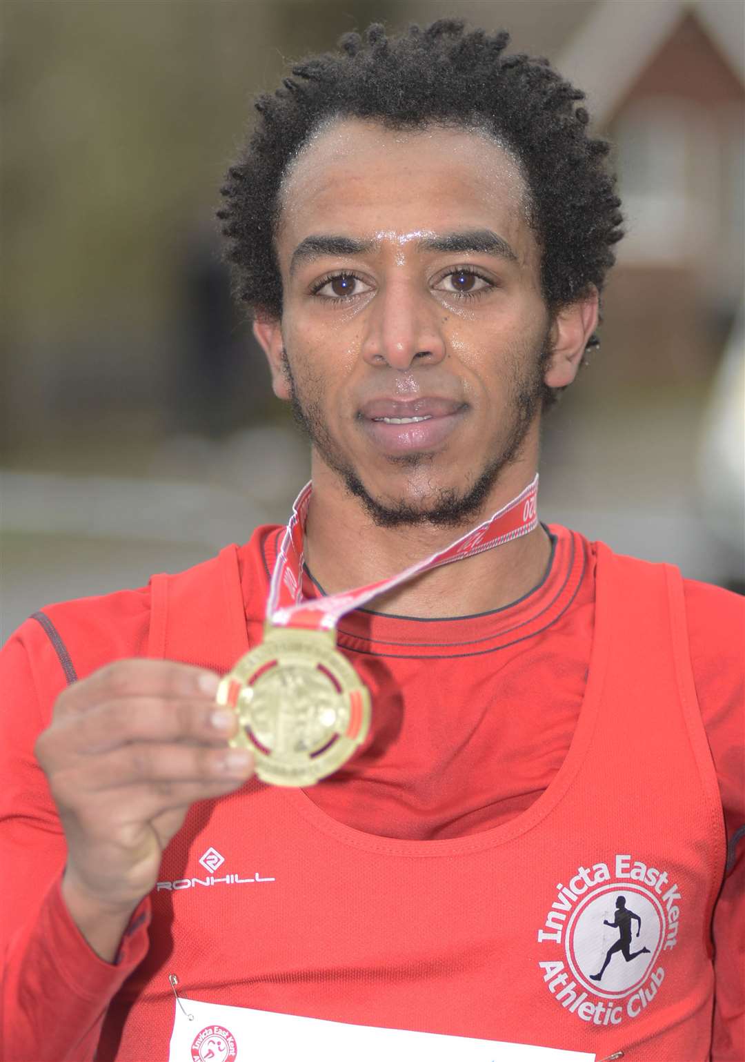 Abel Tsegay with his medal Picture: Paul Amos