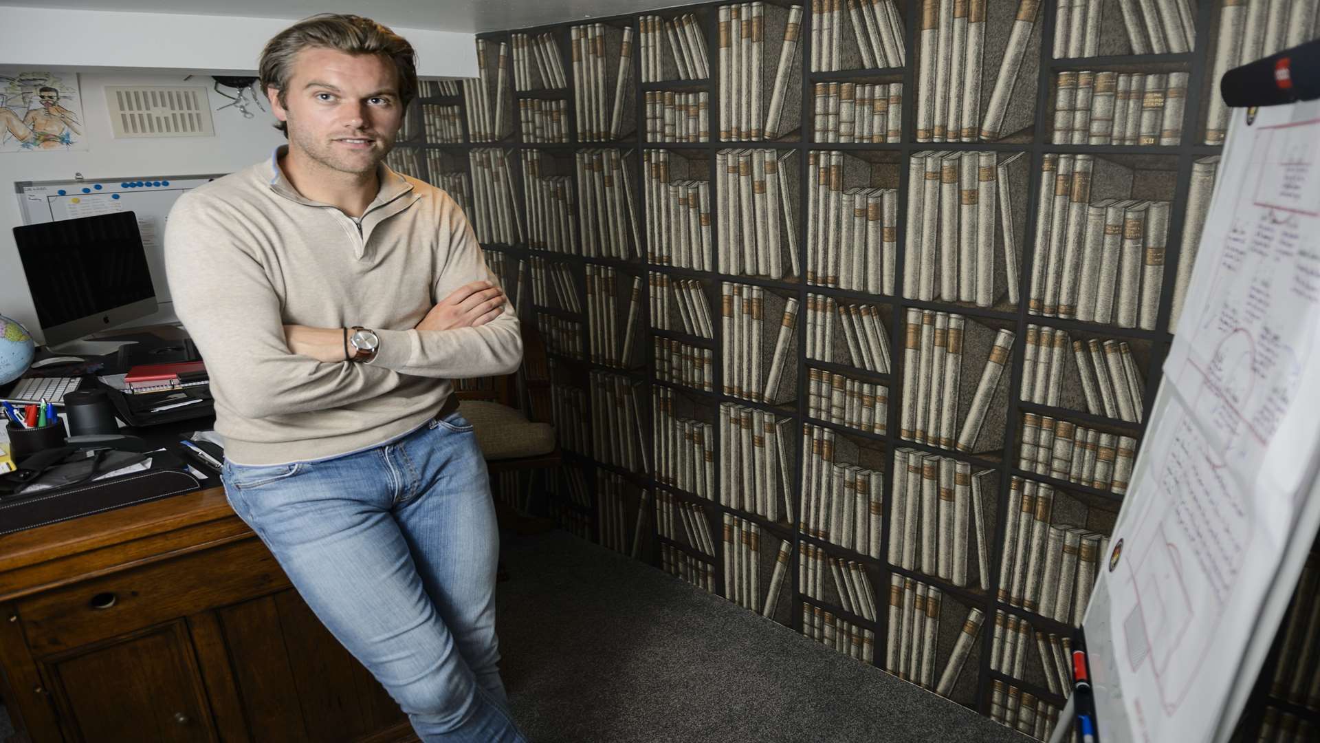 Ebbsfleet boss Daryl McMahon in his office Picture: Andy Payton