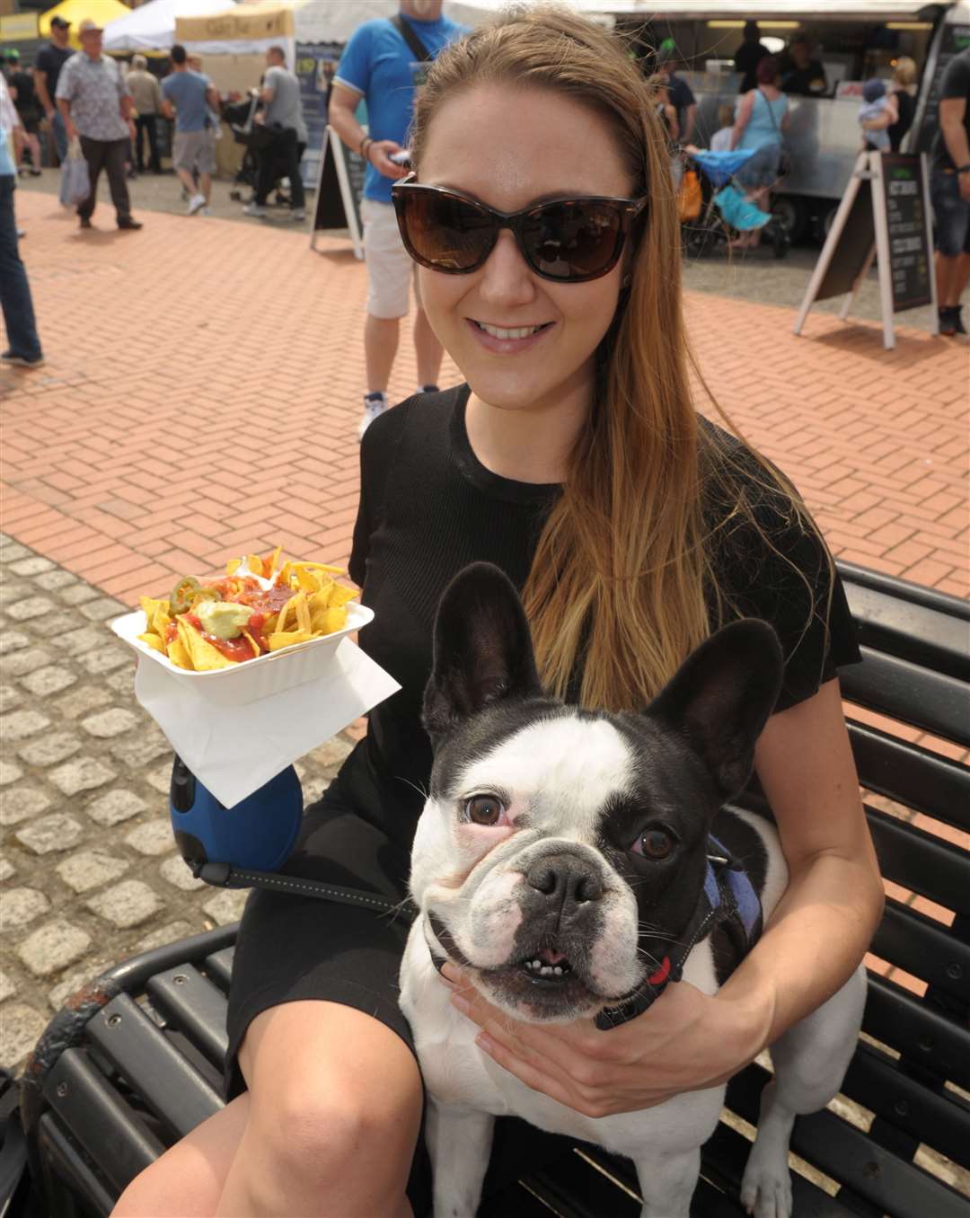 Ria Currier and Prince the French bulldog at last year's festival Picture: Steve Crispe