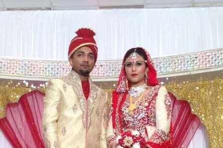 Shaful Khan and Rezwana Islam on their wedding day