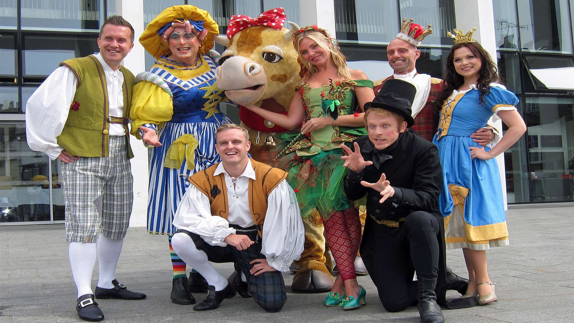 The principal panto cast of Jack and the Beanstalk in Canterbury