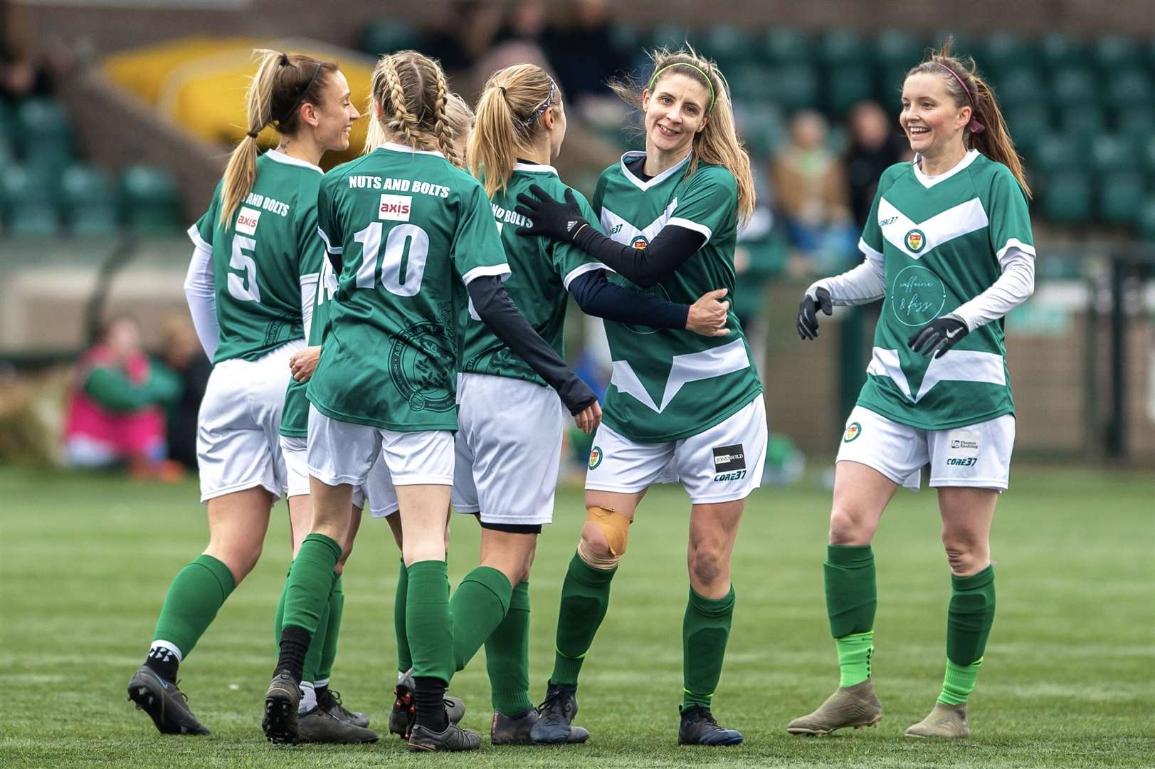 Ashford United Ladies celebrate a goal during their cup win over Richmond. Picture: Ian Scammell