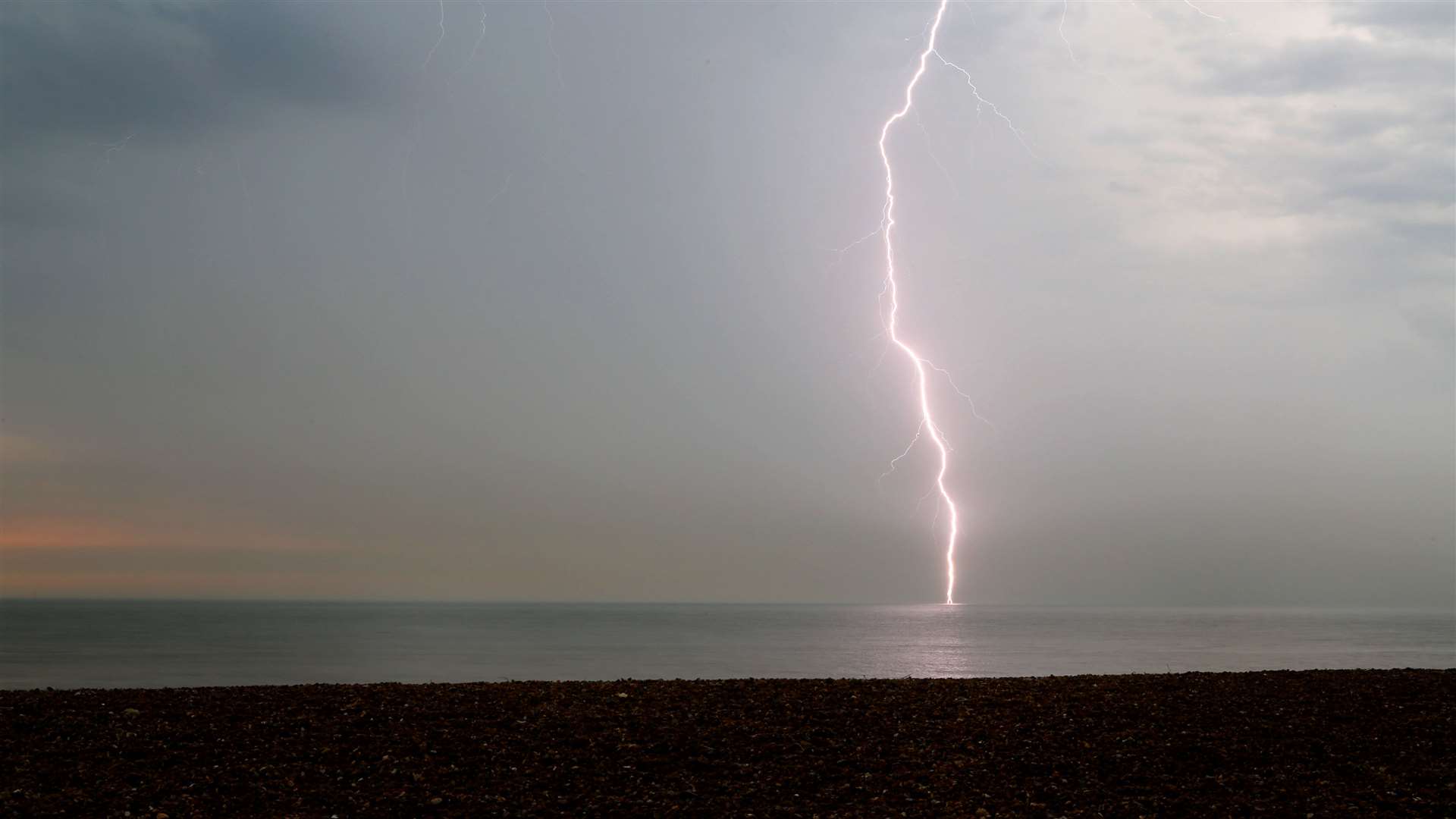 The moment of lightning impact. Picture: Shaun Fellows/Shine Pix Ltd