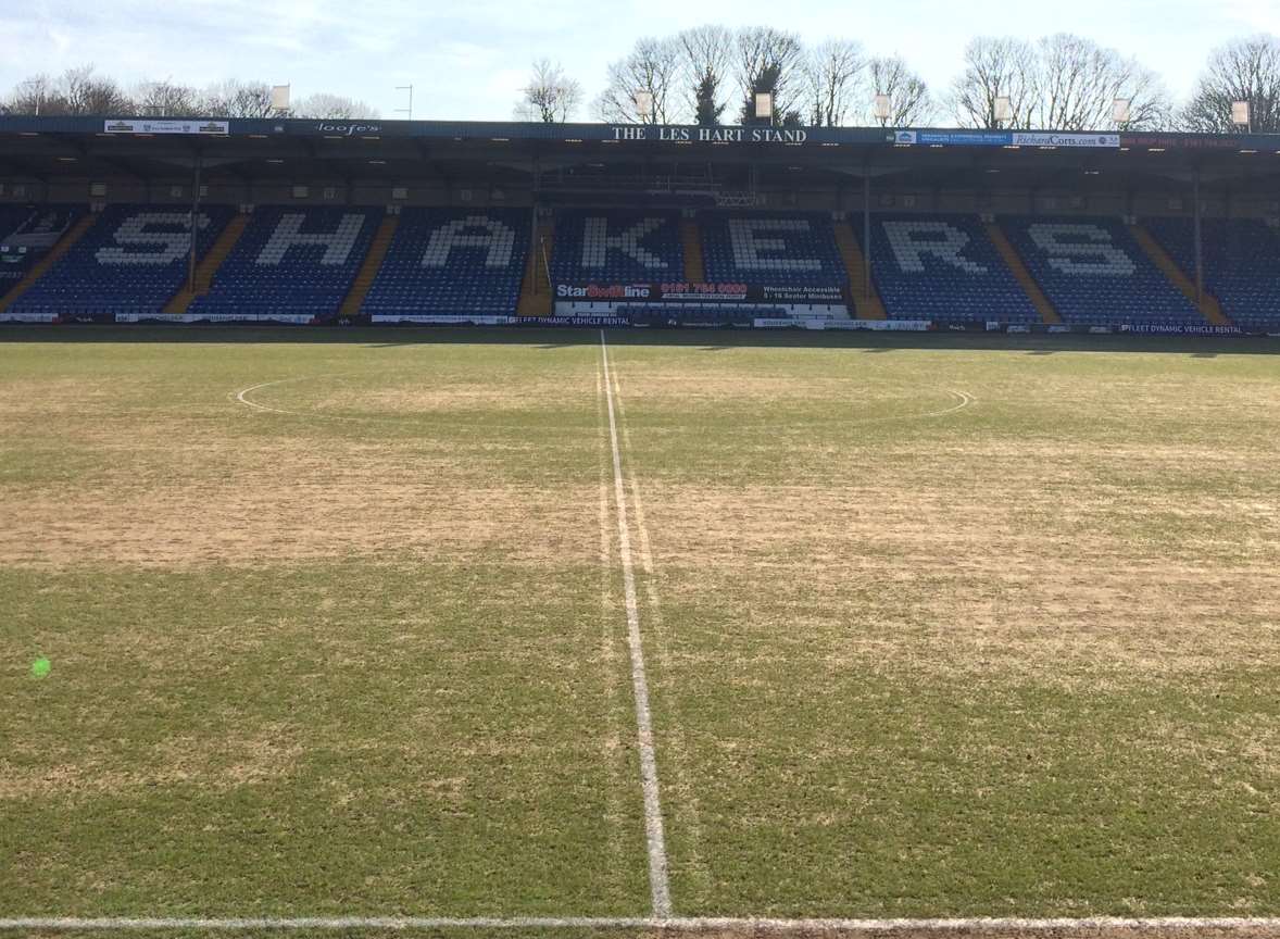 Bury's Gigg Lane pitch heavily sanded for today's game against Gillingham