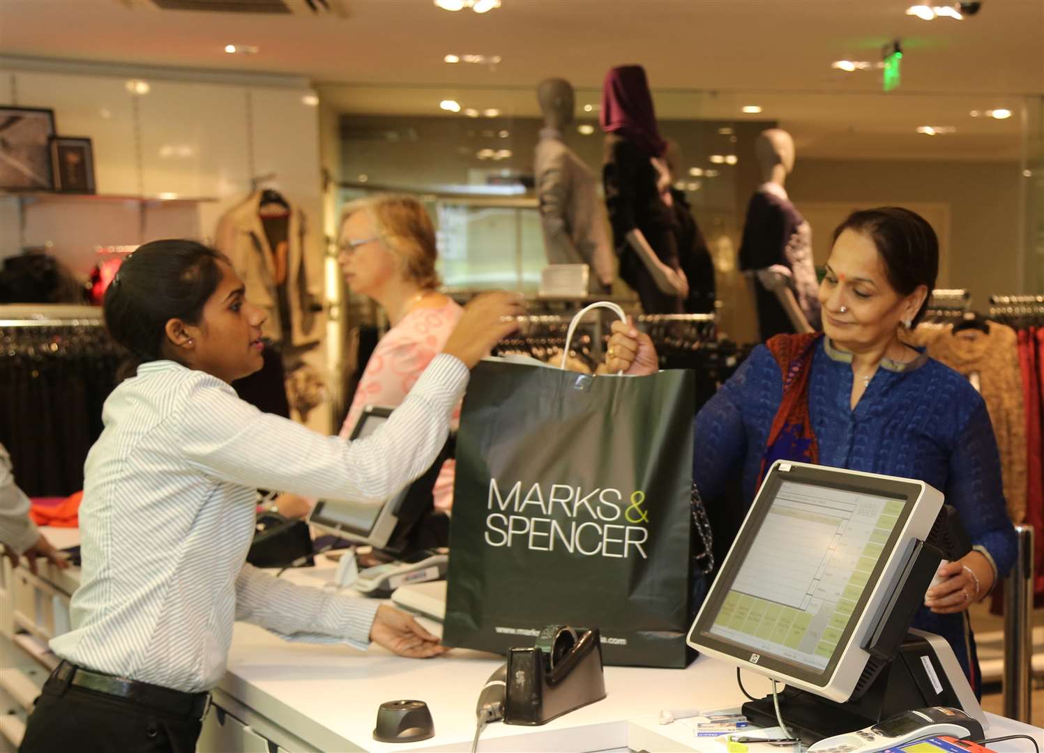 Shoppers at Marks & Spencer