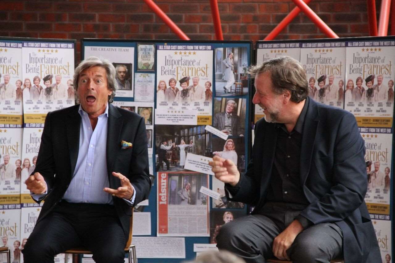 Nigel with Rupert Gavin when he took part in a question and answer session at the Orchard ahead of the production