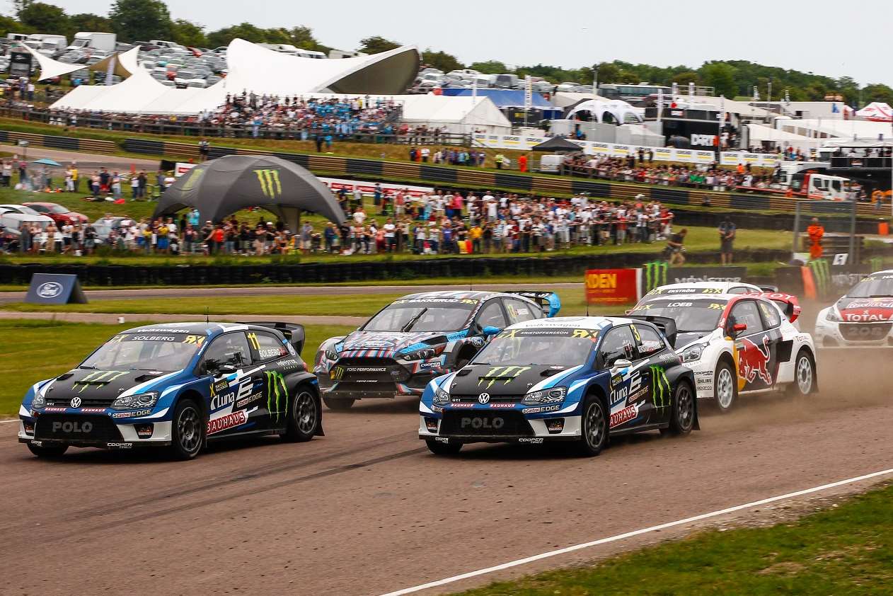 Solberg leads from pole in the final. Picture: FIAWorldRallycross.com