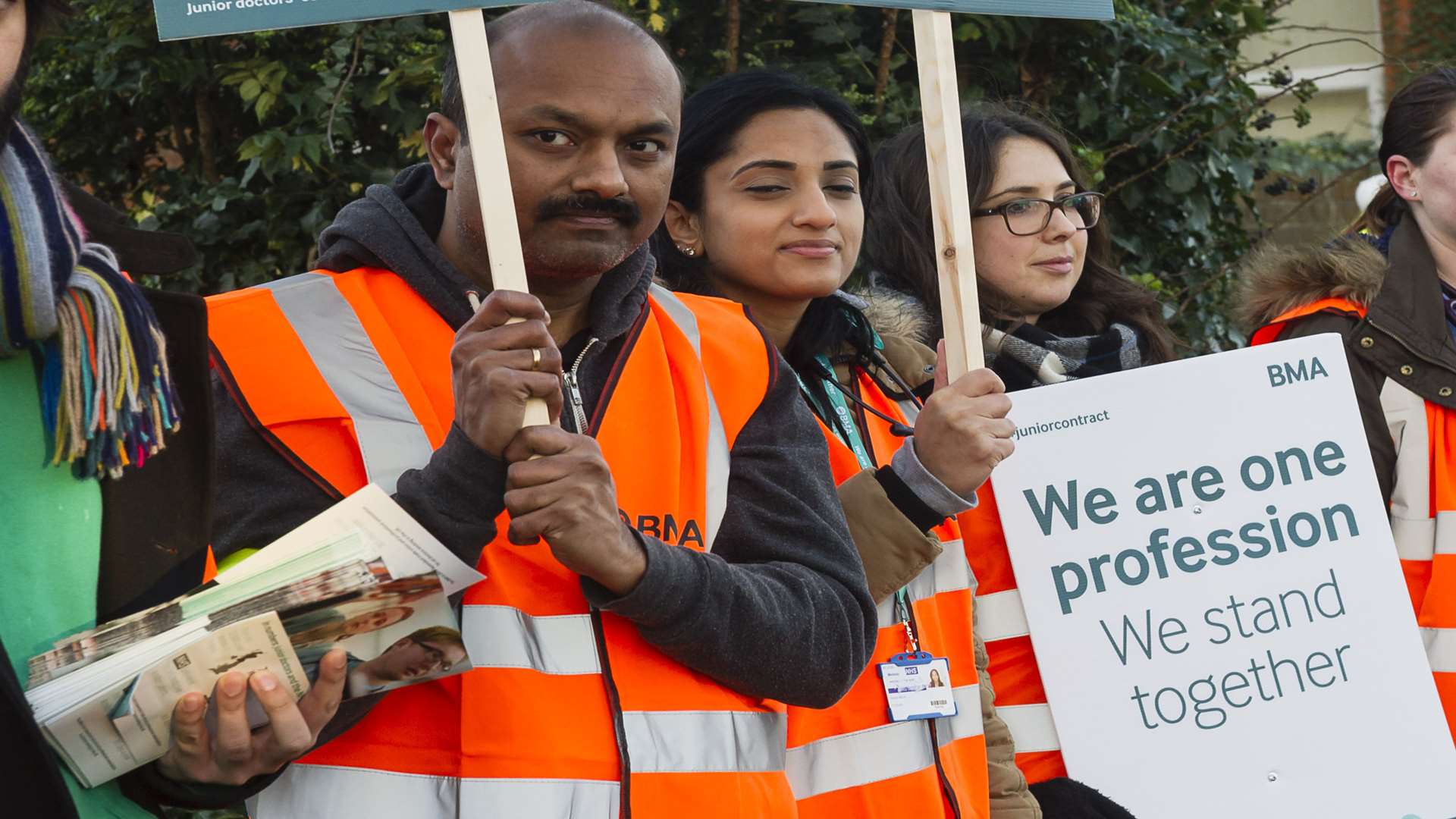 Doctors on the picket line at a previous strike at Medway Maritime Hospital