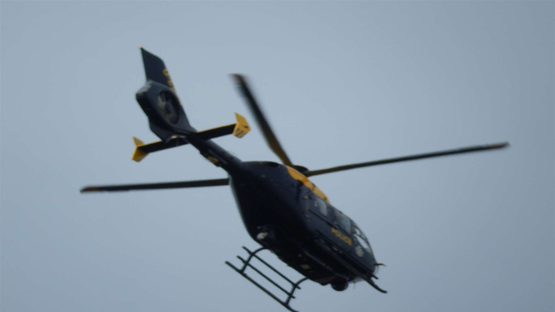 The police helicopter was used in the hunt. Picture by Joanne Strange