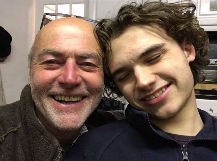 Owen Carey, a pupil at the Skinners School in Tunbridge Wells, with his father Paul Carey