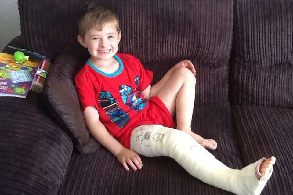 Harry Gregory is recovering at home after being hit by a car in Sheerness
