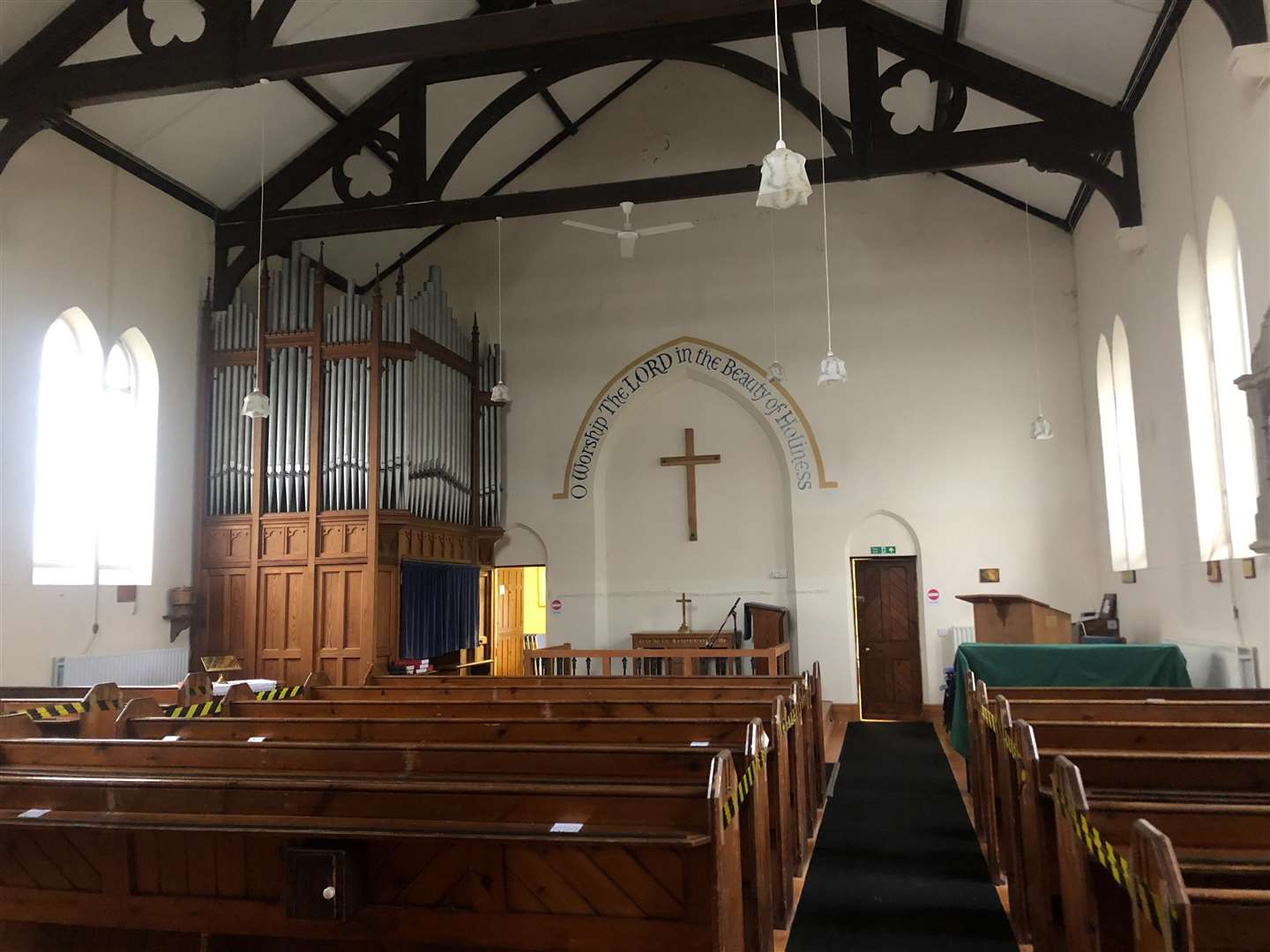 The interior of Headcorn Methodist Church - before the organ was removed