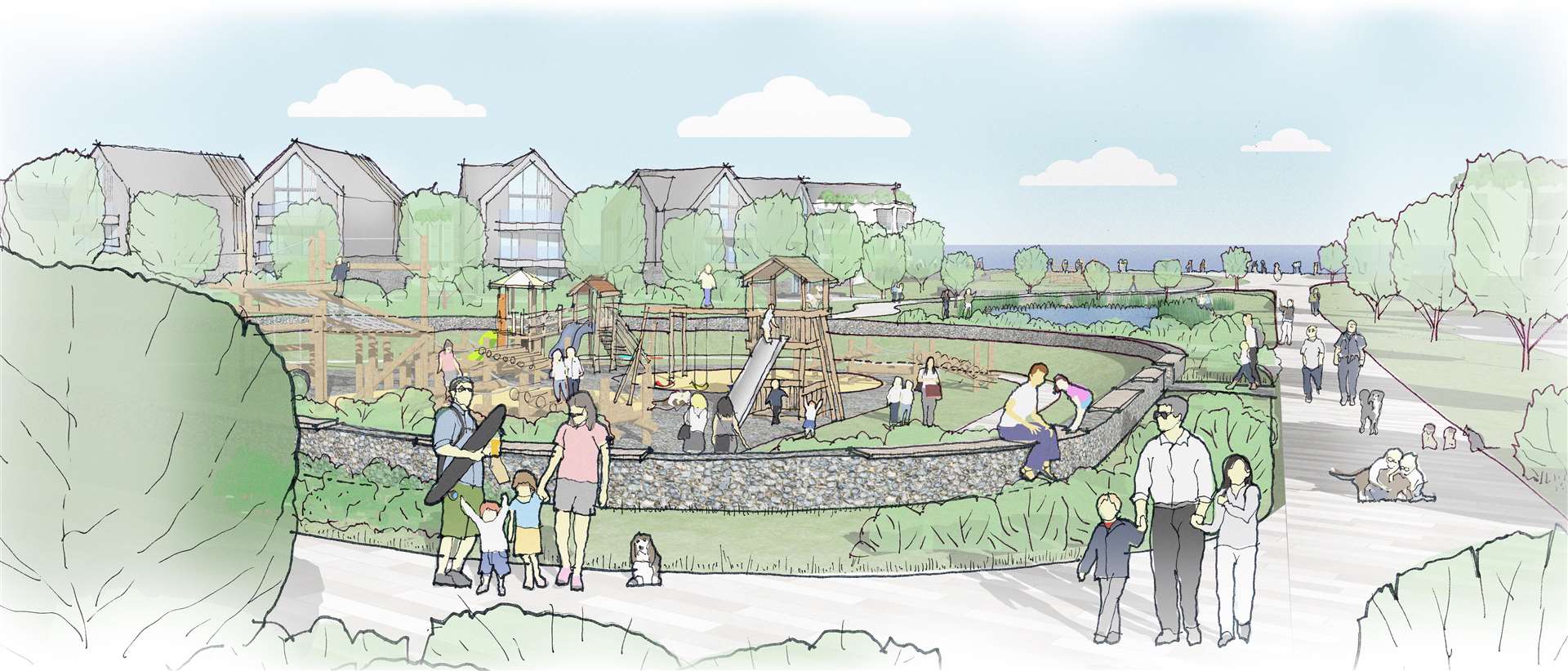 A children's play park and pathways are planned for the land at Hythe Golf Club