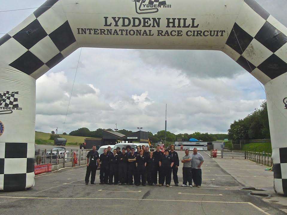 Students from East Kent College at the Lydden Hill race circuit