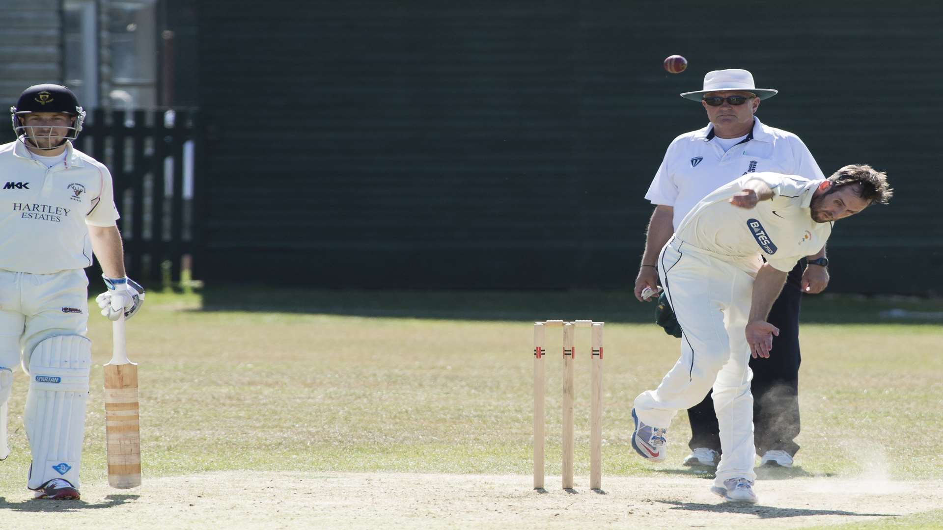 Daniel Masters bowling for Lordswood in their win at Hartley Country Club Picture: Andy Payton