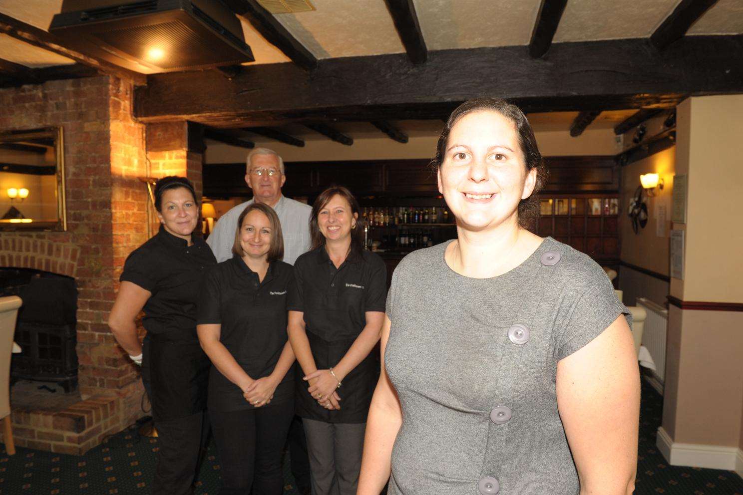 New Fruiterers Arms Landlady Caroline Mackay with staff