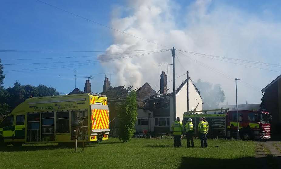 The blaze has badly damaged several homes. Picture: Vicky Castle.