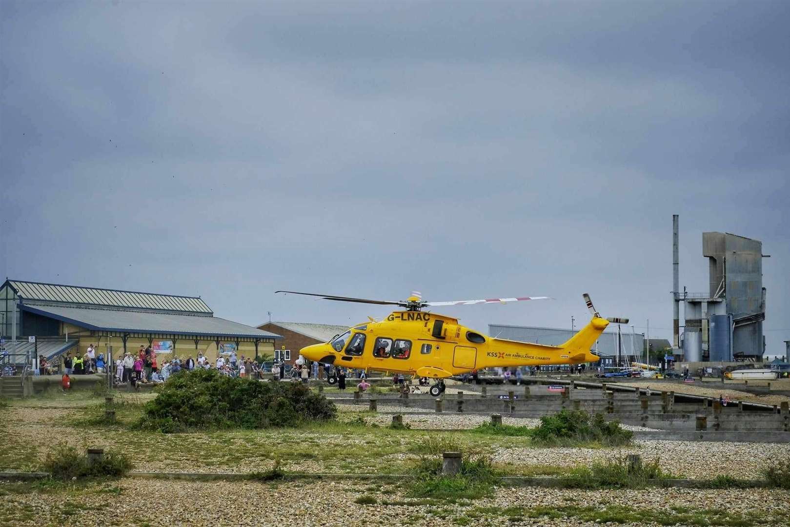 An air ambulance was also spotted near the scene. Picture: Tom Banbury