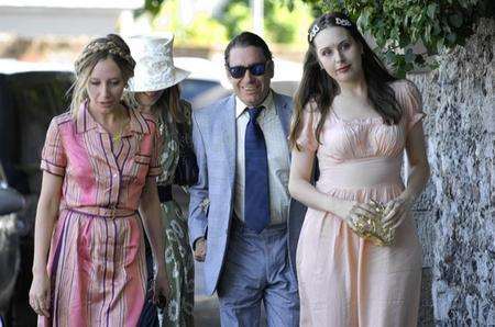 Jools Holland arrives at the wedding of Peaches Geldof and Tom Cohen in Davington