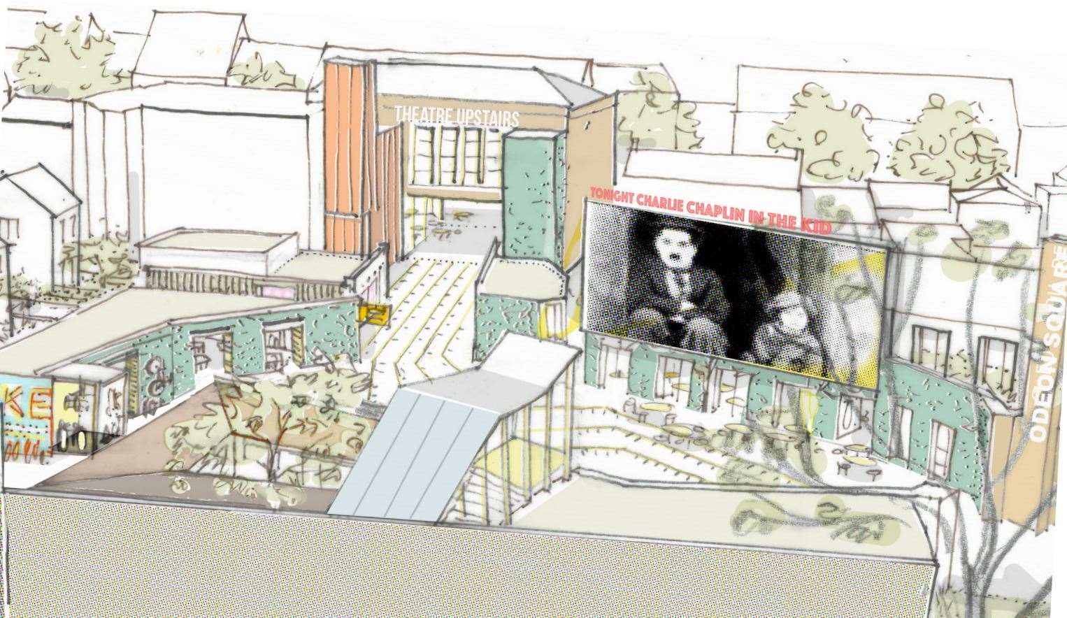 An artist's impression of the site, showing the rear of the former Mecca Bingo