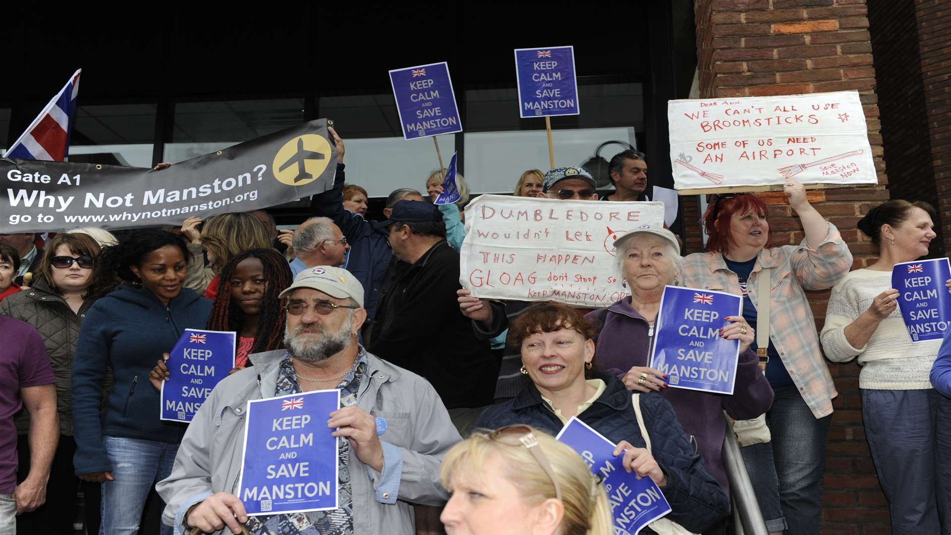 Save Manston protestors outside Thanet District Council's offices in Margate. Picture: Tony Flashman